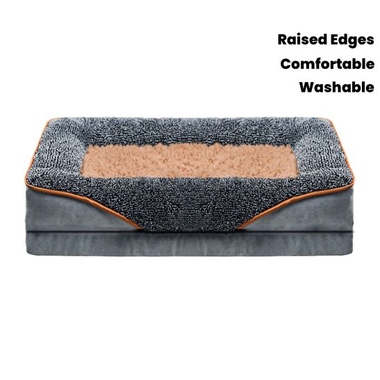 Removable And Washable Pet Dog Sofa And Dog Bed, Suitable for All Seasons, Dog Nest, Cat Nest, Pet Nest, Pet Bed Sofa, Comfortable And Soft, Cat Sofa Bed with Raised Edges to Rotect The Neck, Cat Sleeping Bed Pet Nest with Removable Plush Cover